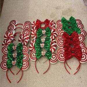 Set of 23 Christmas Candy Theme Minnie Mouse Ears Headbands